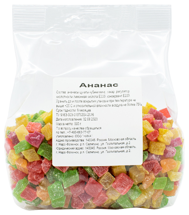 

Ананас цукаты кубики 500 г