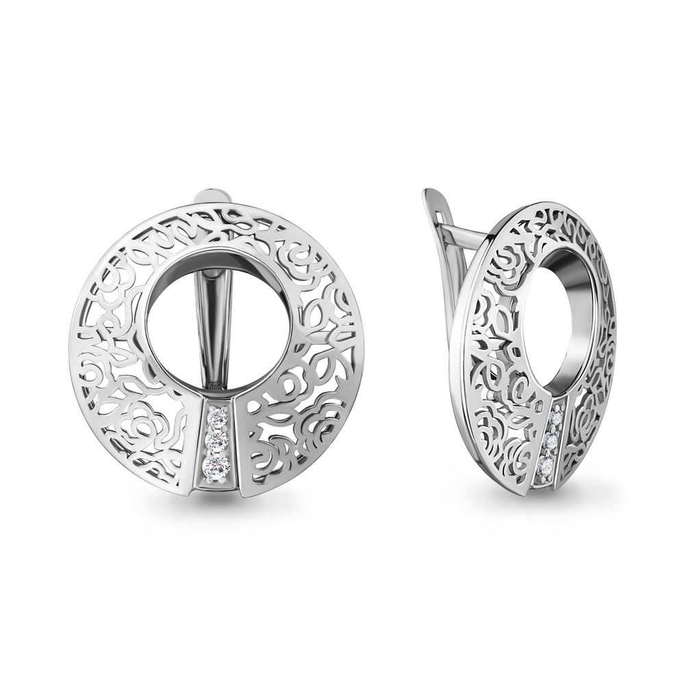 

Серьги из серебра с фианитом Aquamarine 45935А_925_р, 45935А_925_р