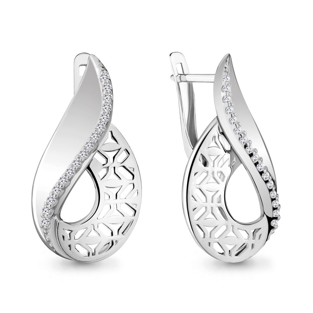 

Серьги из серебра с фианитом Aquamarine 45939А_925_р, 45939А_925_р