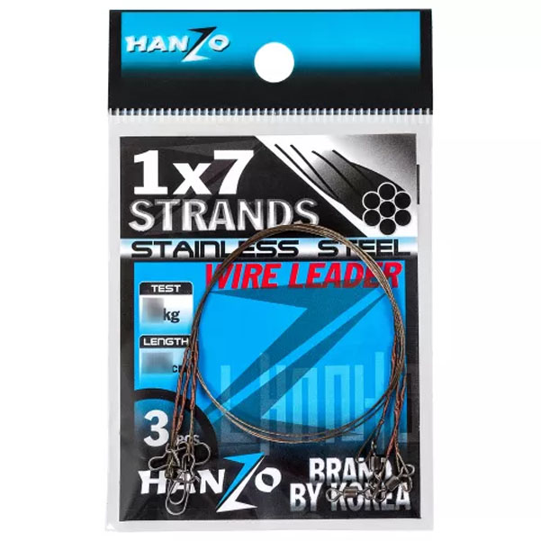 

Поводки Hanzo Стальной 1x7 25см 12кг, Серый, Stainless steel 1х7