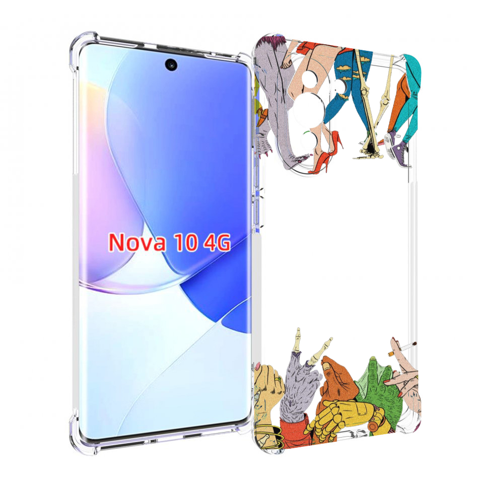 

Чехол MyPads разные персонажи пальчики для Huawei Nova 10, Прозрачный, Tocco