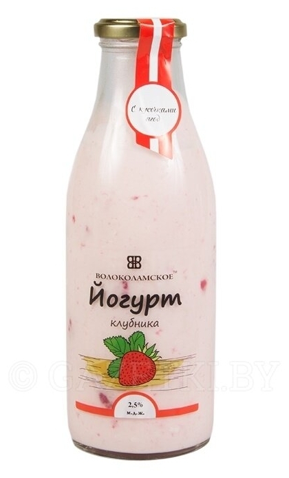 Питьевой йогурт Волоколамское клубника 2,5% БЗМЖ 500 г