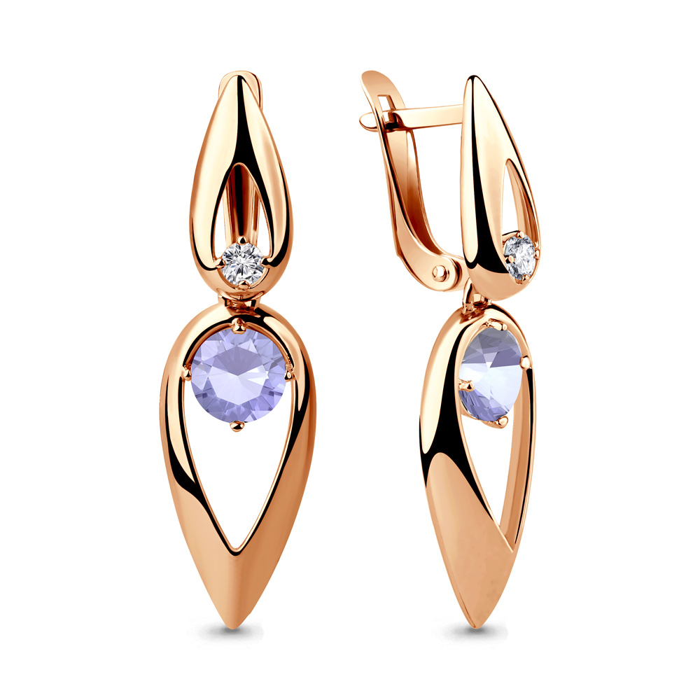 

Серьги из серебра с фианитом Aquamarine 46045С_925_з, 46045С_925_з