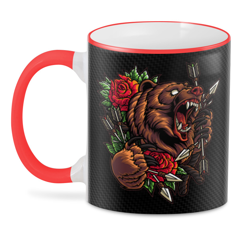 фото 3d кружка printio ◈bear&roses◈ 330 мл