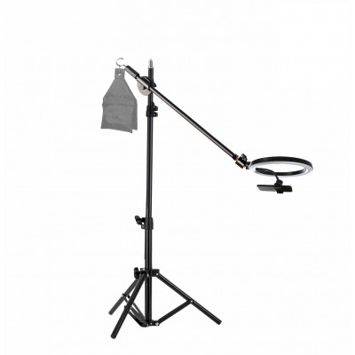 фото Штатив jbh-g15 и кольцевая лампа 26 см для горизонтальной съемки с крюком для противовеса mobicent