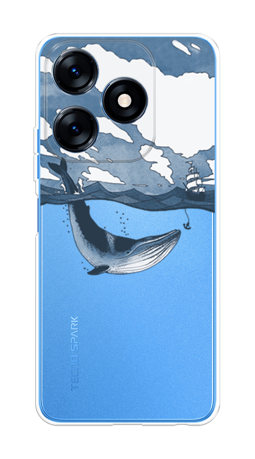 

Чехол на Tecno Spark 10/10C "Большой кит", Синий, 303650-1