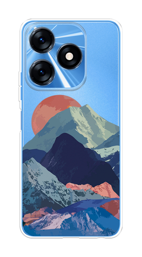 

Чехол на Tecno Spark 10/10C "Закат в снежных горах", Бордовый;серый;голубой, 303650-2