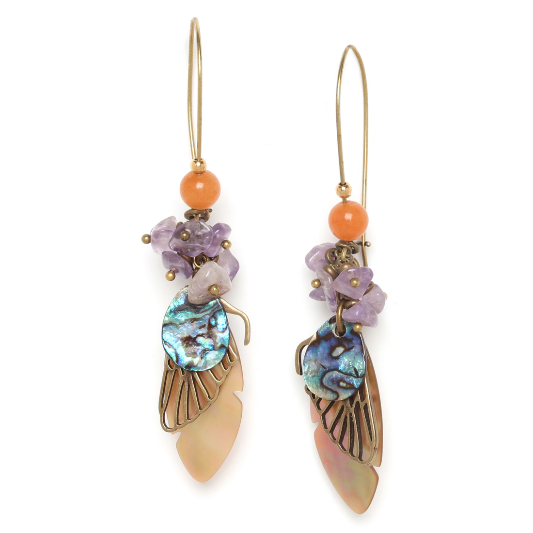 

Серьги из бижутерного сплава с гелиотисом/аметистом Nature Bijoux NB20.2-12-75159, NB20.2-12-75159