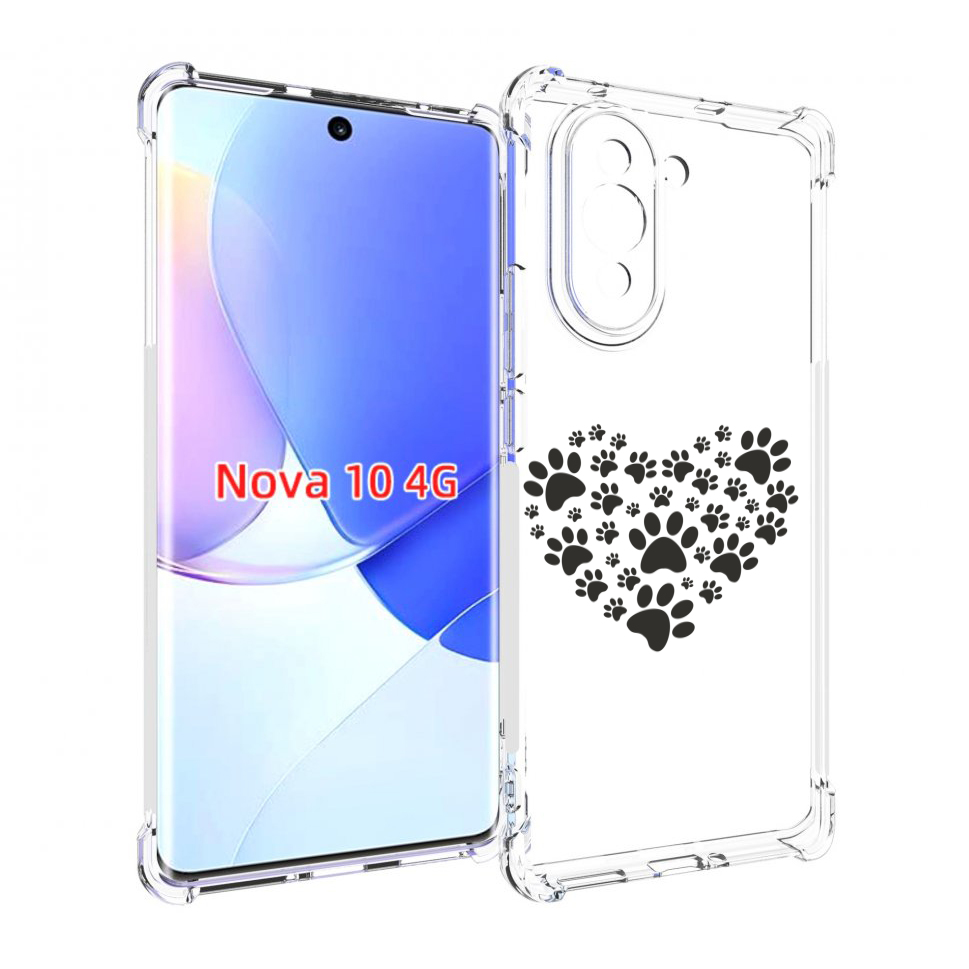 

Чехол MyPads следы-в-сердечке для Huawei Nova 10, Прозрачный, Tocco