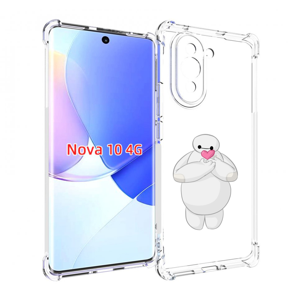 

Чехол MyPads снеговик-с-сердечком для Huawei Nova 10, Прозрачный, Tocco
