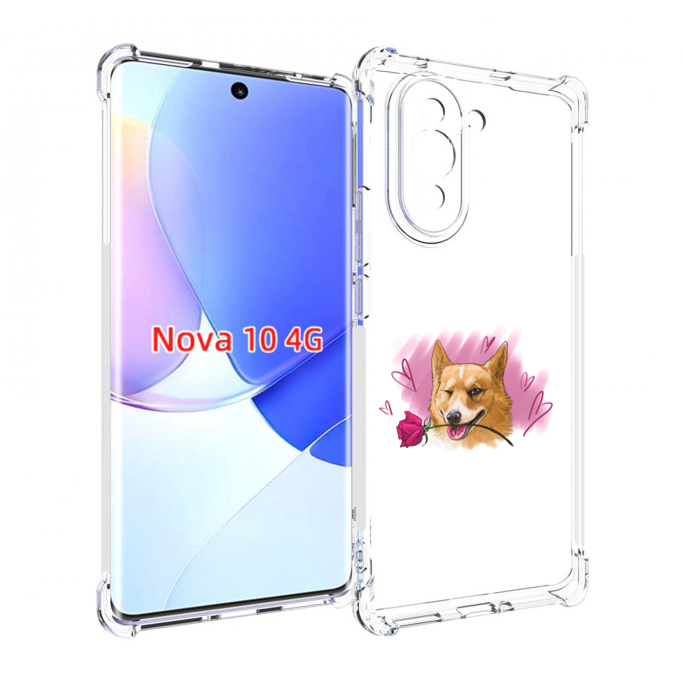 

Чехол MyPads собачка-с-розочкой для Huawei Nova 10, Прозрачный, Tocco