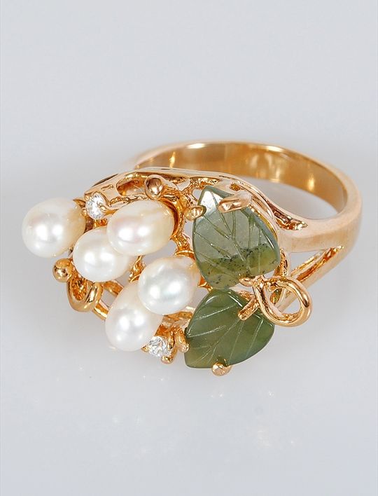 

Кольцо из бижутерного сплава р.  Lotus Jewelry 82R-02fwp-ja, нефрит/циркон, 82R-02fwp-ja