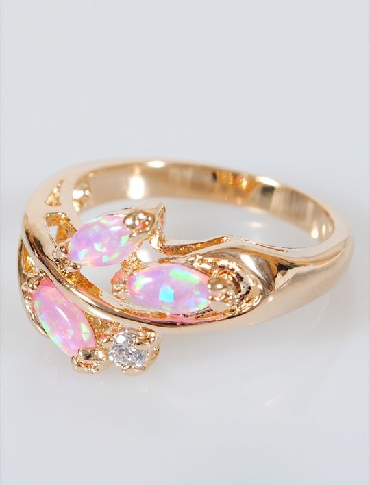 

Кольцо из бижутерного сплава р. 16 Lotus Jewelry 42R-26OJk10, опал/циркон, 42R-26OJk10