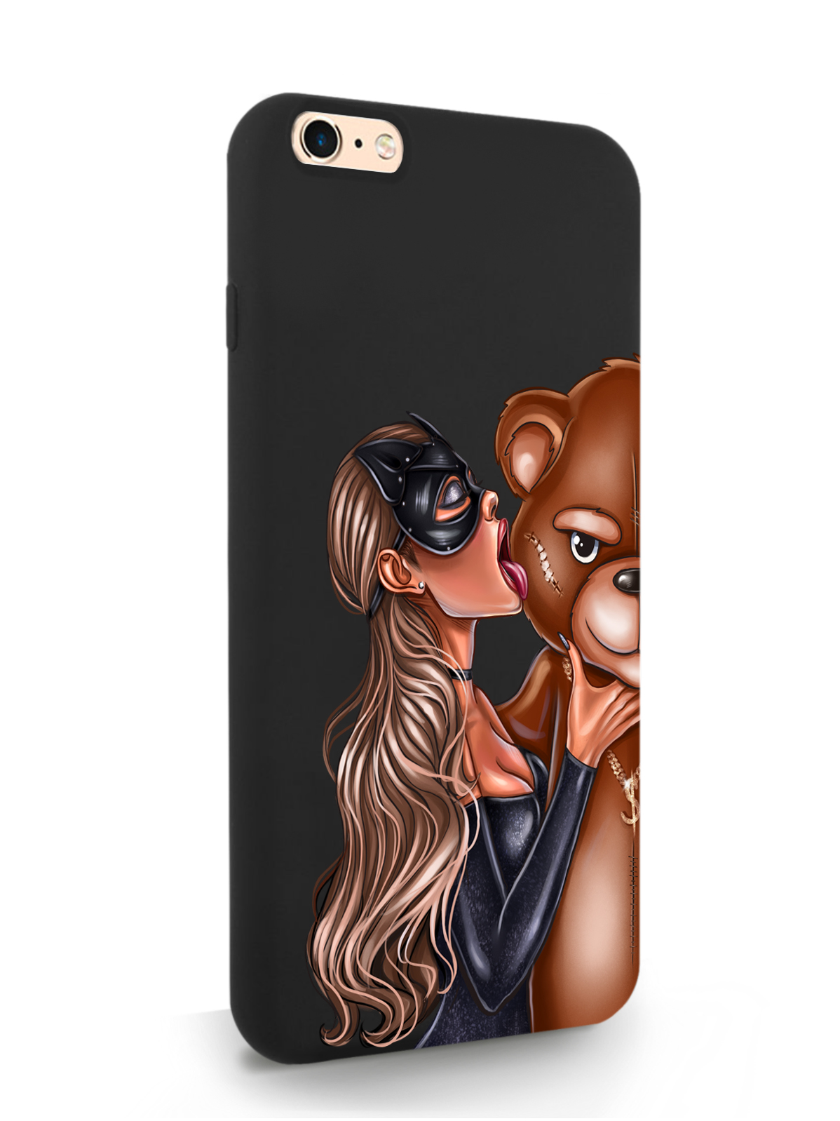 

Чехол MustHaveCase для iPhone 6/6s Plus Кошечка и мишка, черный, Черный;коричневый