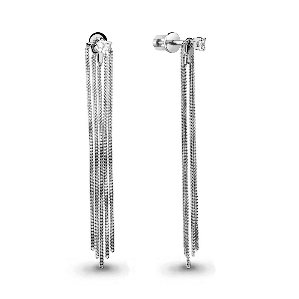 

Серьги из серебра с фианитом Aquamarine 46052А_925_р, 46052А_925_р