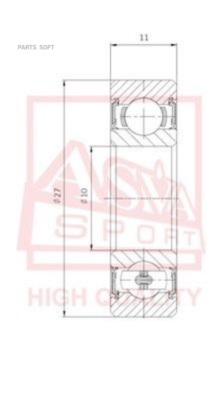 

ASVA Подшипник универсальный (10x27x11) ASVA AB102711