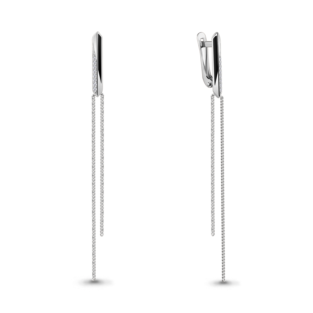

Серьги из серебра с фианитом Aquamarine 46055А_925_р, 46055А_925_р