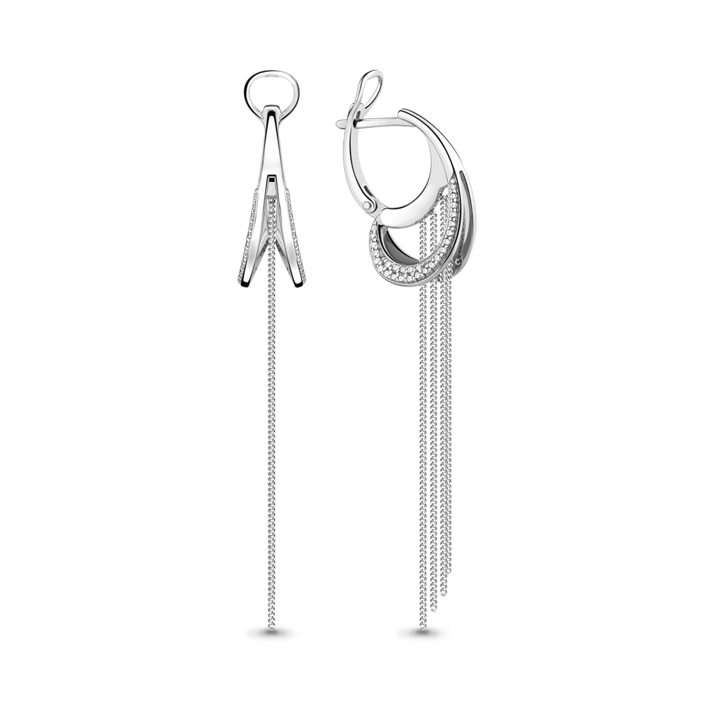 

Серьги из серебра с фианитом Aquamarine 46057А_925_р, 46057А_925_р