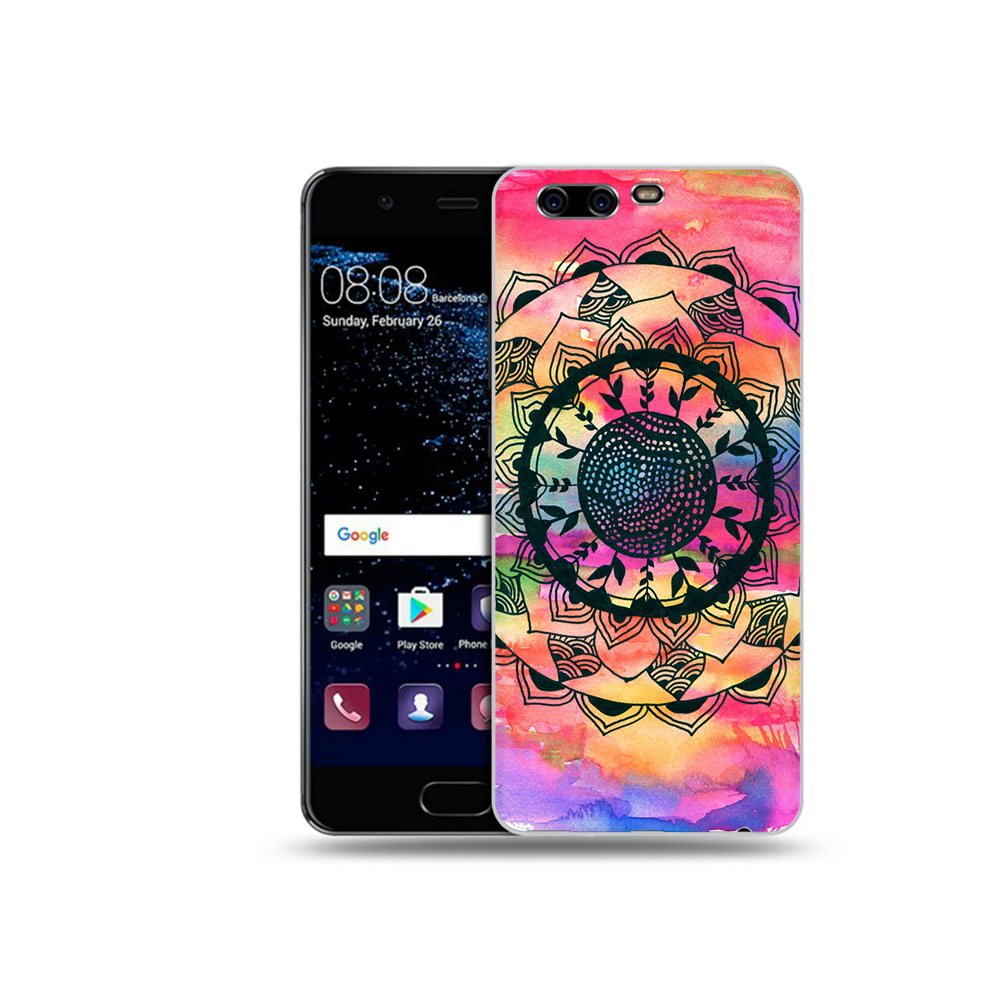 

Чехол MyPads Tocco для Huawei P10 яркая абстракция круглый цветок (PT60870.50.704), Прозрачный, Tocco