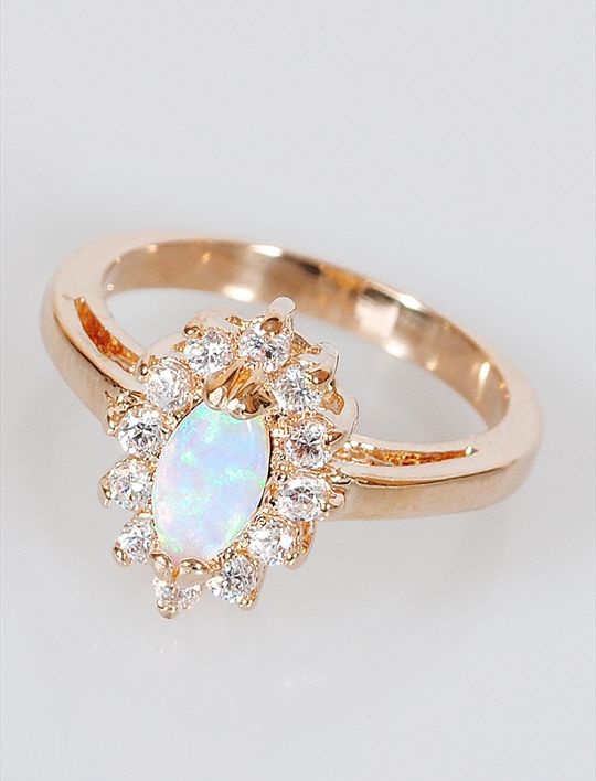 

Кольцо из бижутерного сплава р. 16 Lotus Jewelry 39R-63oj, опал/циркон, 39R-63oj