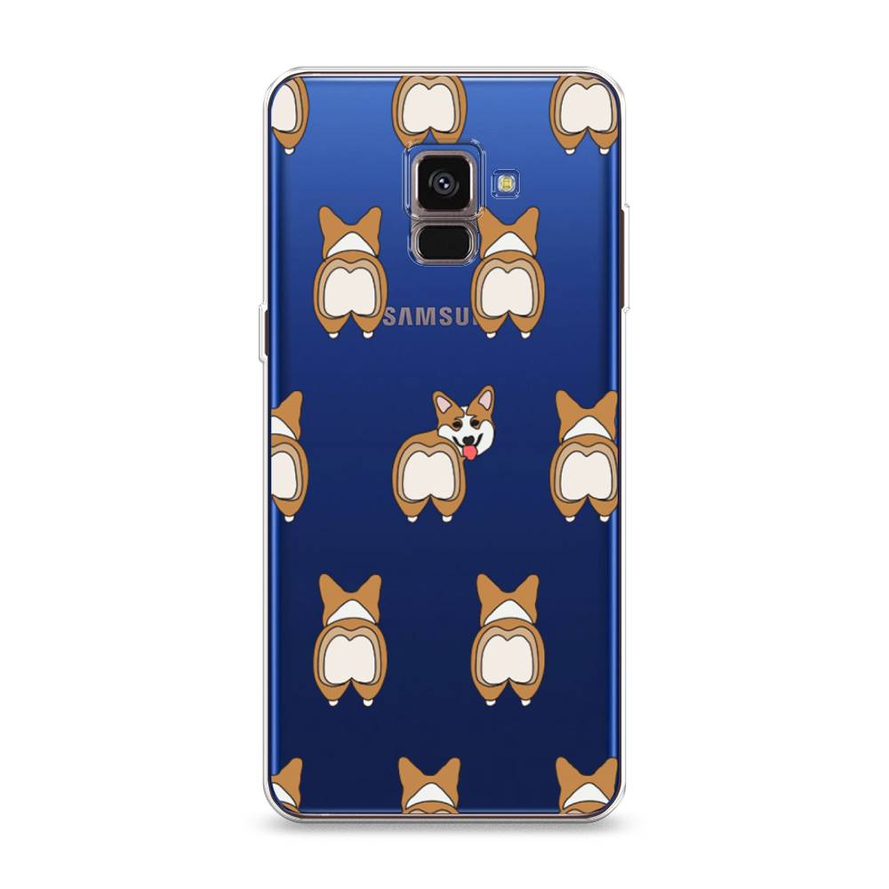 

Чехол Awog на Samsung Galaxy A8 2018 "Милый корги фон", Разноцветный, 25450-2