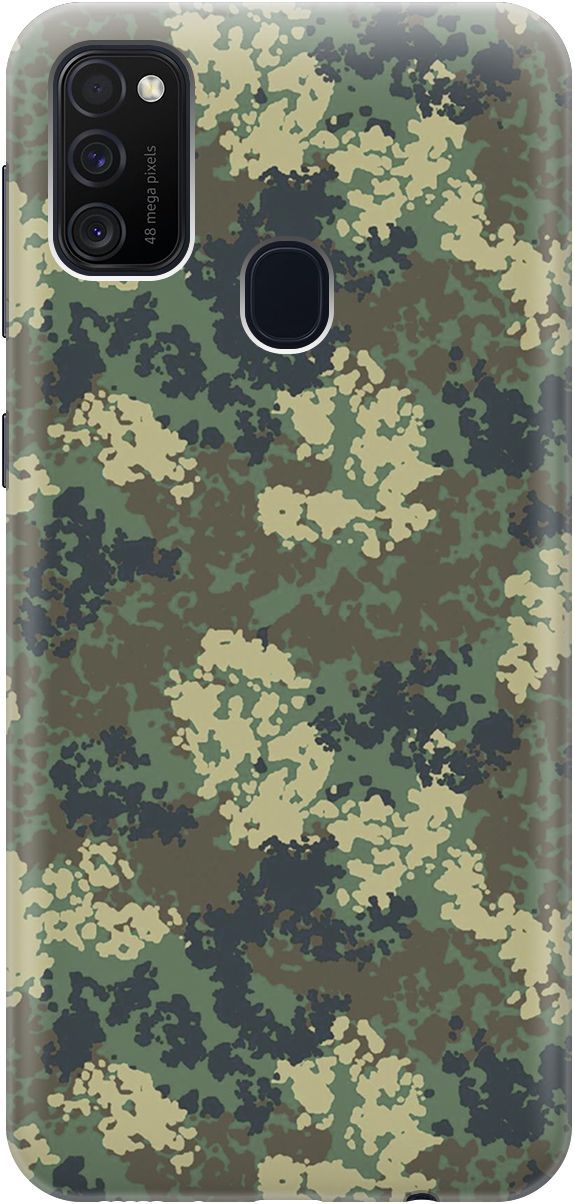 

Силиконовый чехол на Samsung Galaxy M21/M30s с принтом "Лесной камуфляж", Бежевый;зеленый, 4300