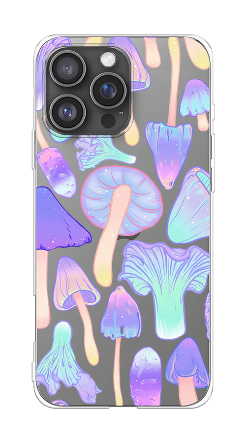 

Чехол на Apple iPhone 16 Pro Max "Пастельные грибы", Фиолетовый;голубой, 16350-1