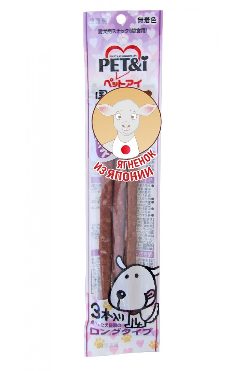 Лакомство для собак Japan Premium Pet из ягненка и японского риса, длинные колбаски, 47г