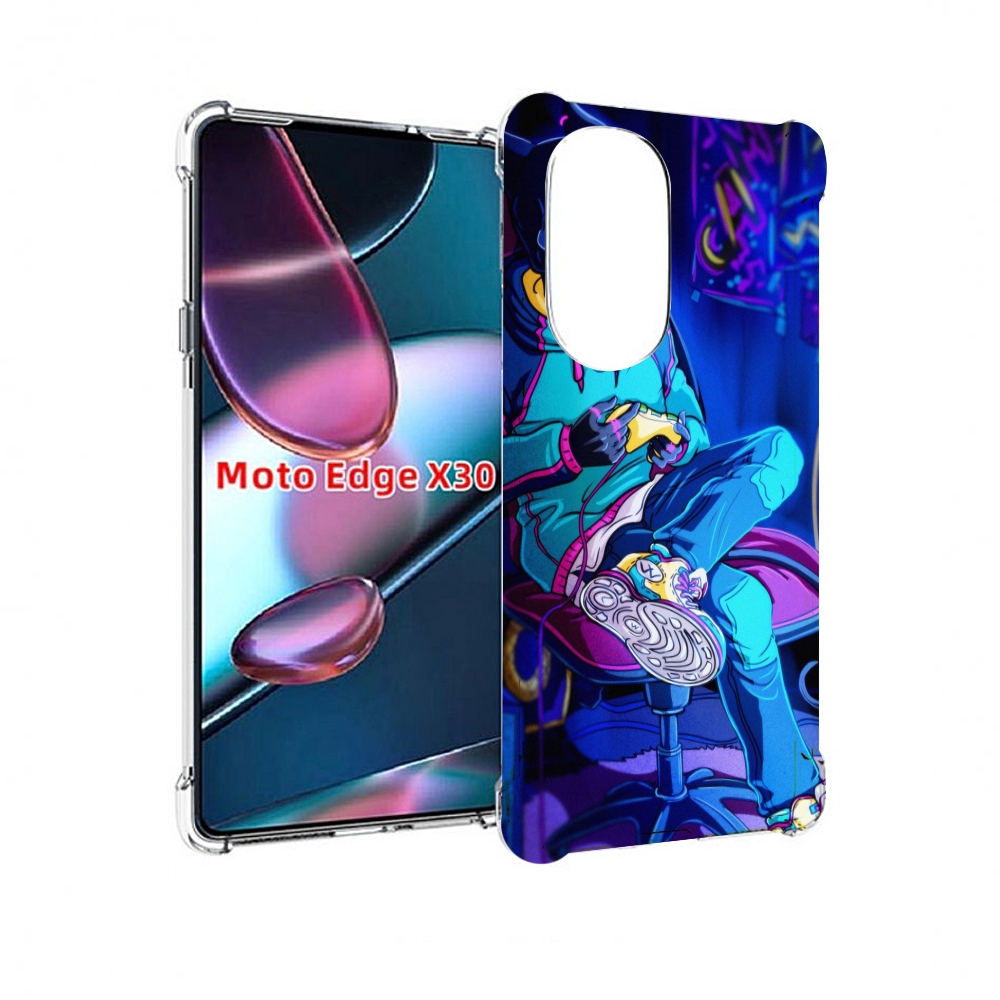 

Чехол MyPads киберпанк игрок для Motorola Moto Edge X30, Прозрачный, Tocco