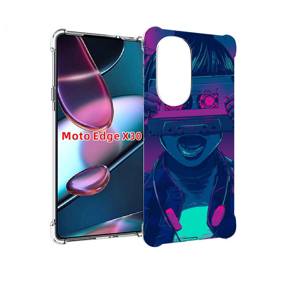 

Чехол MyPads киберпанк с кассетой для Motorola Moto Edge X30, Прозрачный, Tocco