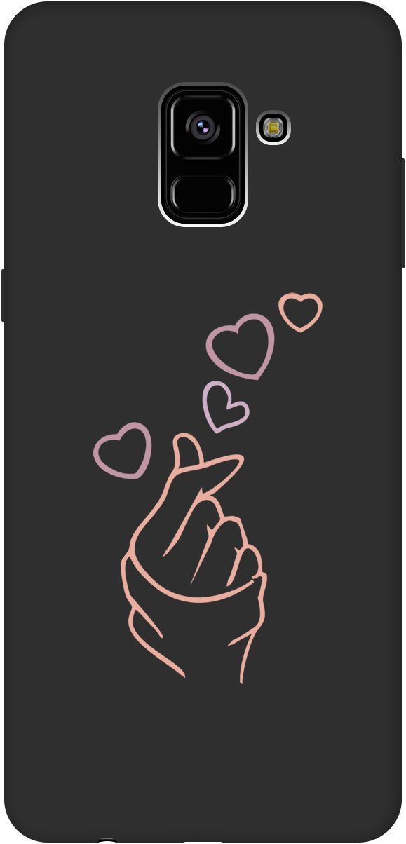 

Чехол на Samsung Galaxy A8+ (2018) с принтом "K-Heart" черный, Черный;розовый, 2533