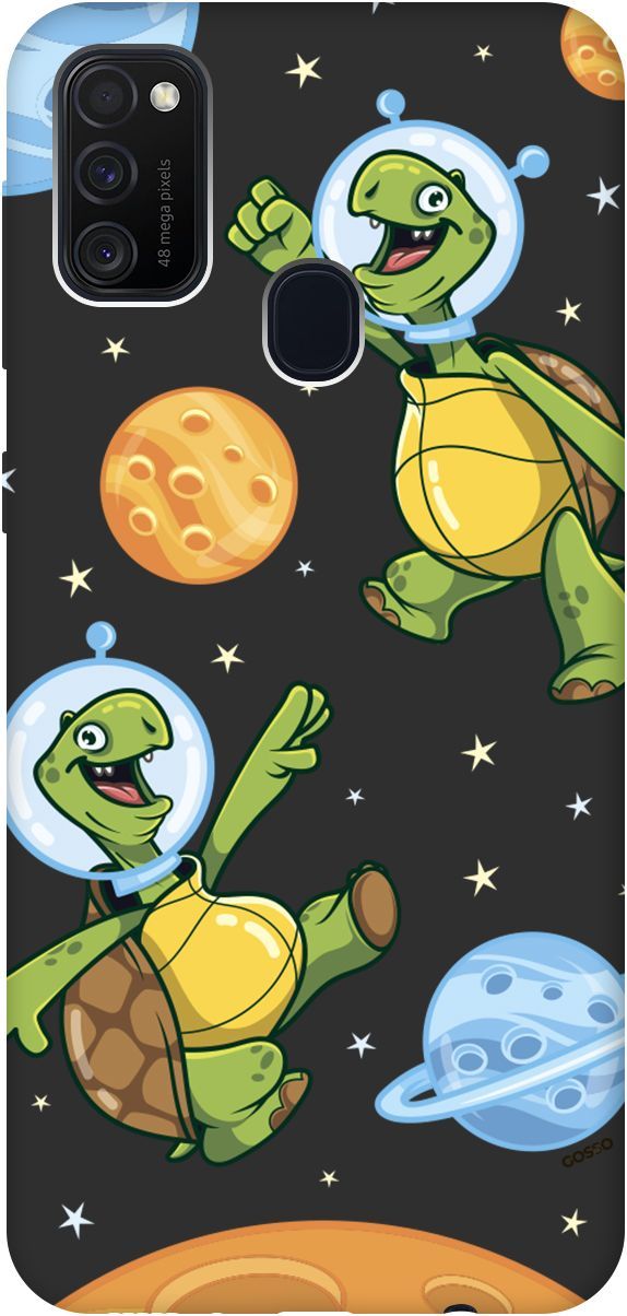 

Матовый чехол на Samsung Galaxy M21/M30s с принтом "CosmoTurtles" черный, Черный;бежевый, 2541