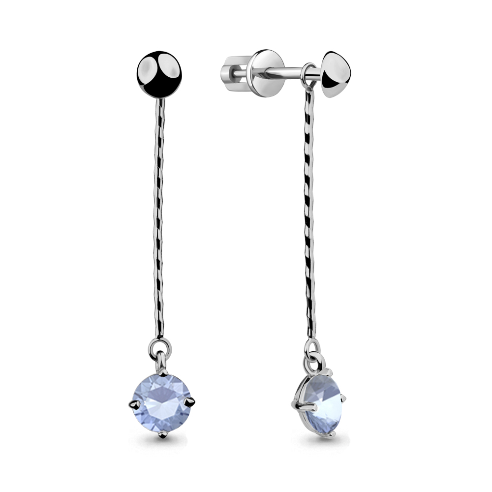 

Серьги из серебра с фианитом Aquamarine 46063Р_925_р, 46063Р_925_р