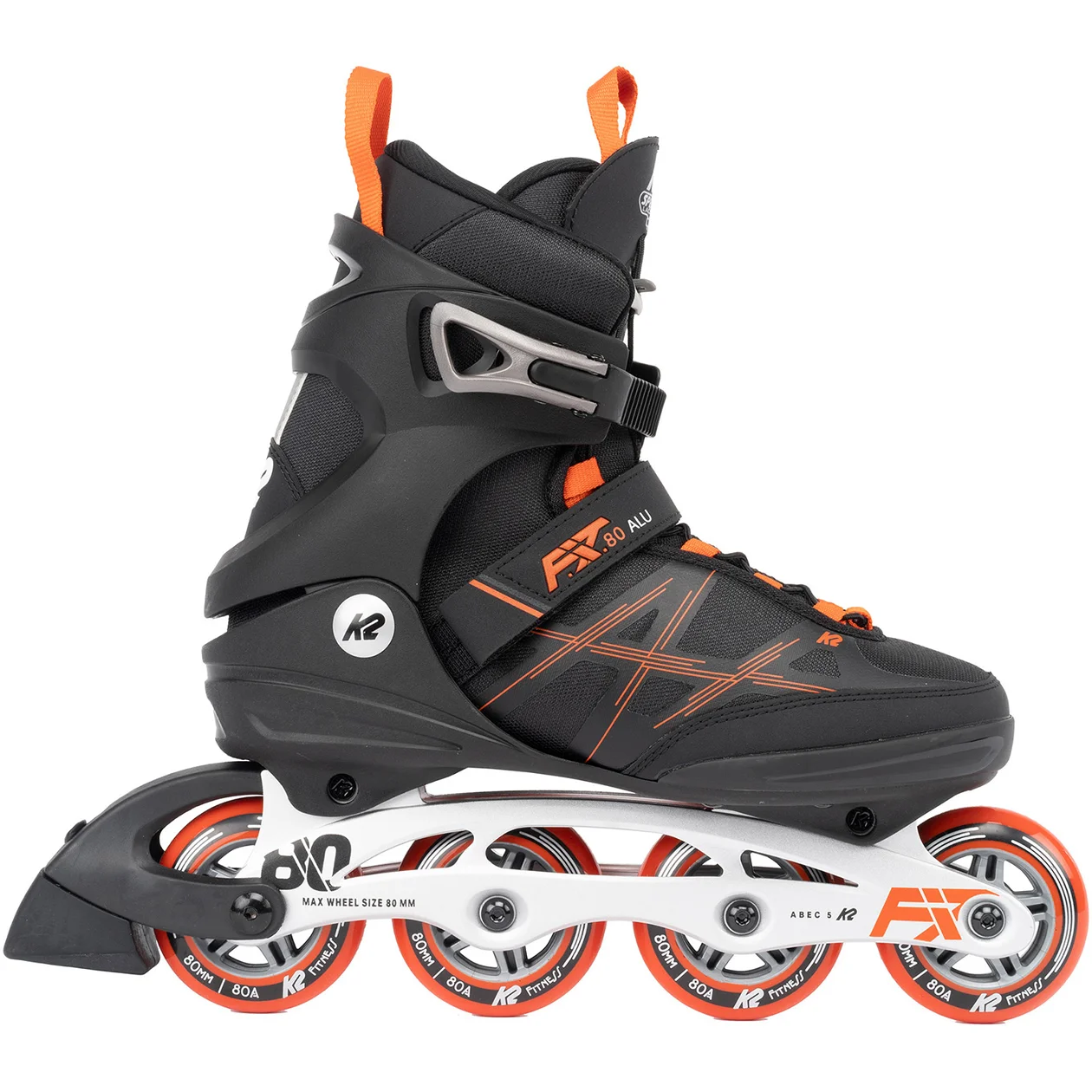 Коньки роликовые K2 Skates F.I.T. 80 ALU 30G0415.1.1.100, мужские, чёрный, красный, 10