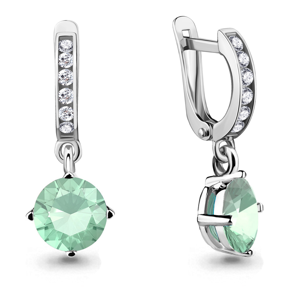 

Серьги из серебра с фианитом Aquamarine 46070101Г_925_р, 46070101Г_925_р