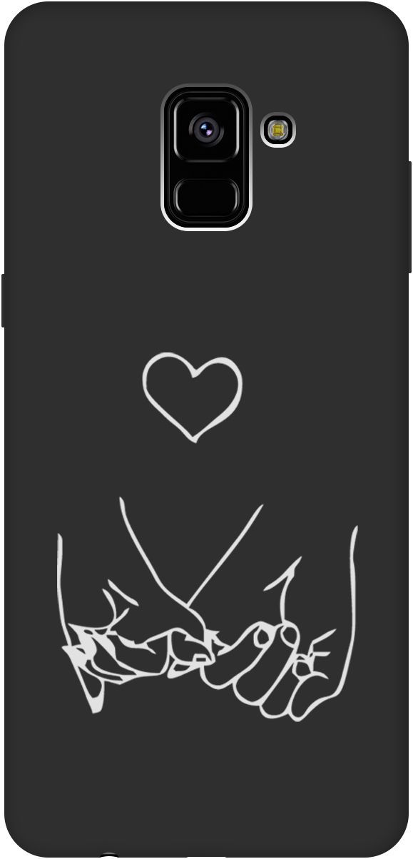 

Чехол на Samsung Galaxy A8+ (2018) "Lovers Hands W" черный, Черный;белый, 8425