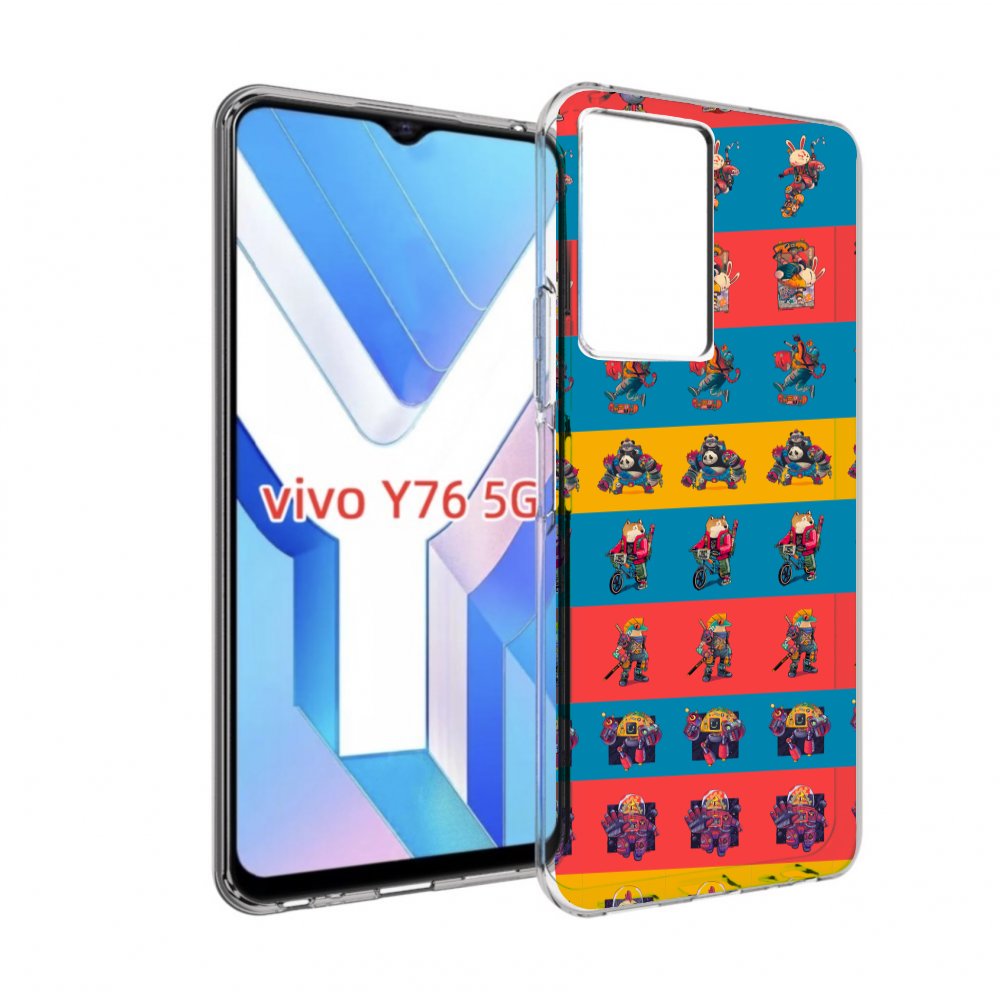

Чехол MyPads много стикеров для Vivo Y76 5G, Прозрачный, Tocco