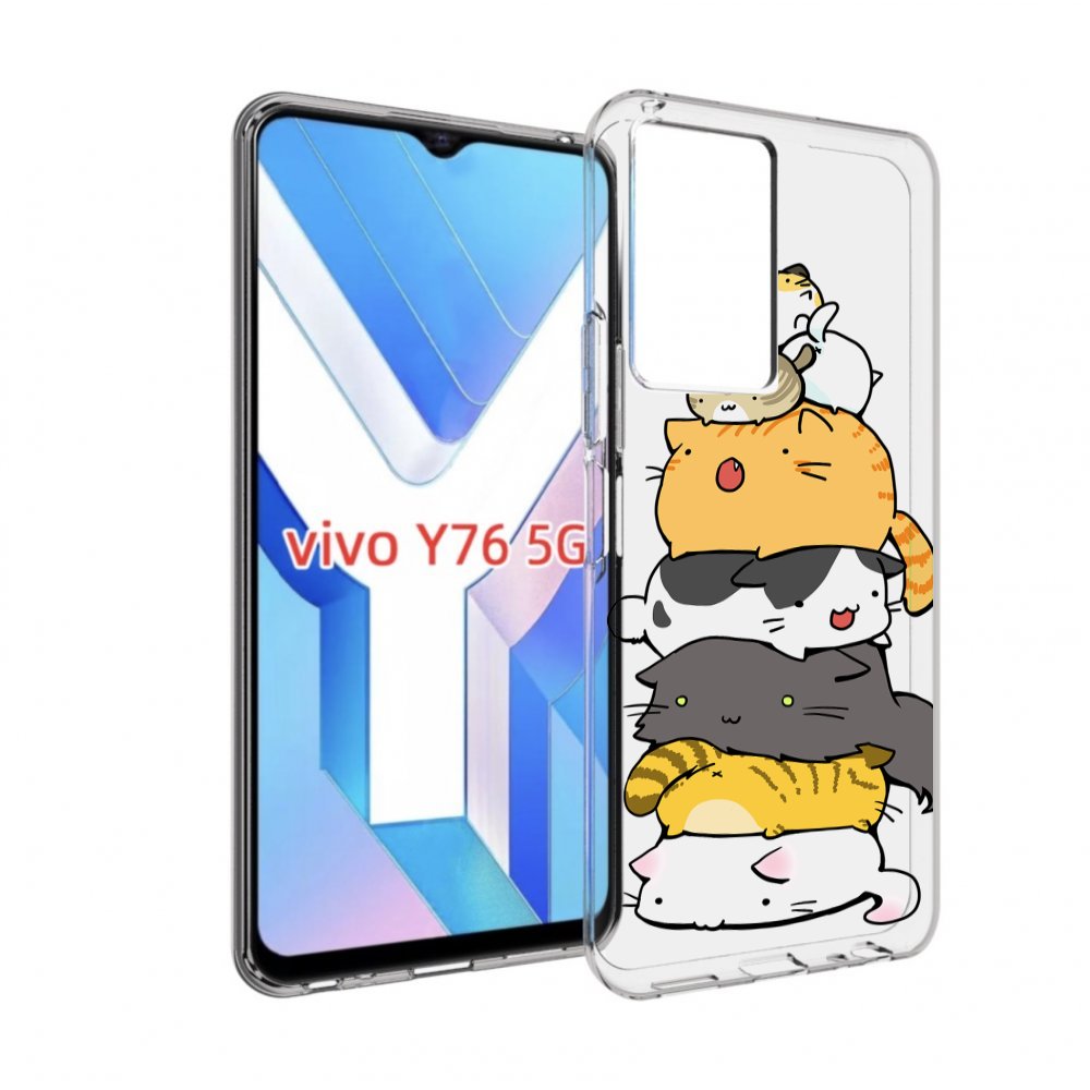 

Чехол MyPads много-маленьких-котиков для Vivo Y76 5G, Прозрачный, Tocco