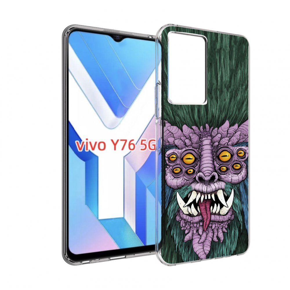 

Чехол MyPads многоглазый черт для Vivo Y76 5G, Прозрачный, Tocco