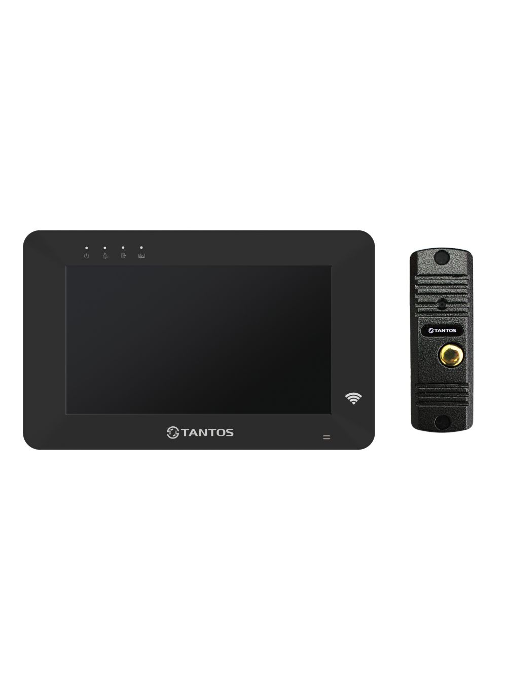 Комплект видеодомофона Tantos Rocky HD Wi-Fi (черный) и Corban HD (асфальт)