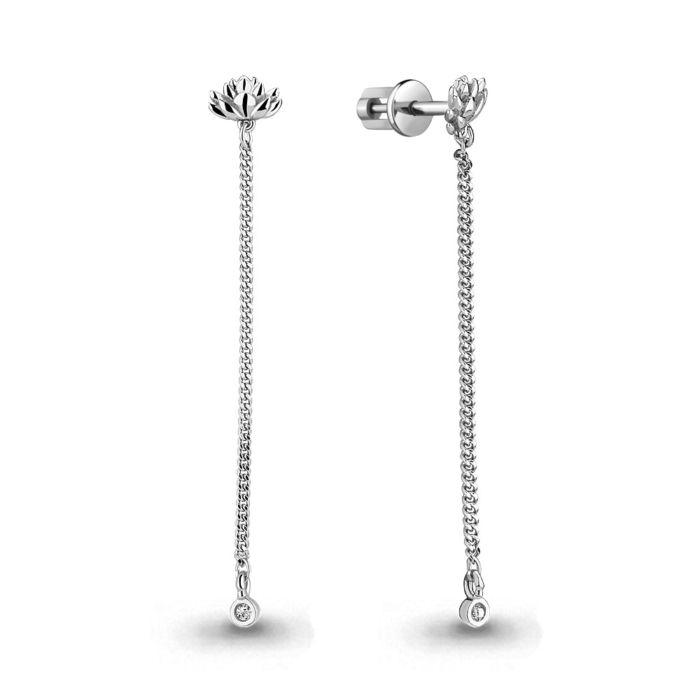 

Серьги из серебра с фианитом Aquamarine 46075А_925_р, 46075А_925_р