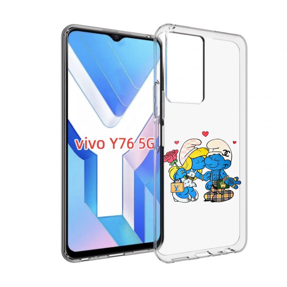 

Чехол MyPads модные-смурфики для Vivo Y76 5G, Прозрачный, Tocco