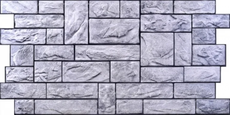 Панель листовая ПВХ «Стандарт» камень Пиленый настоящий серый 977х493 пленка 0,4мм Регул