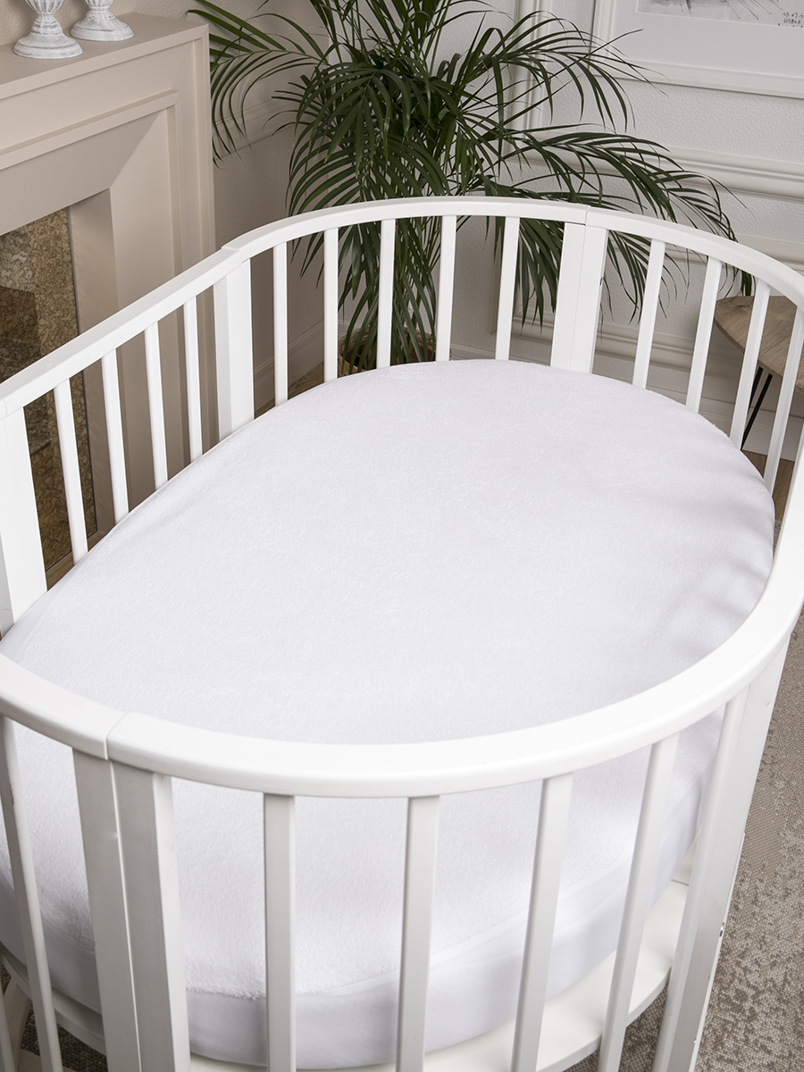 Наматрасник Baby Nice непромокаемый Аквастоп в детскую овальную кроватку, 75х125 см