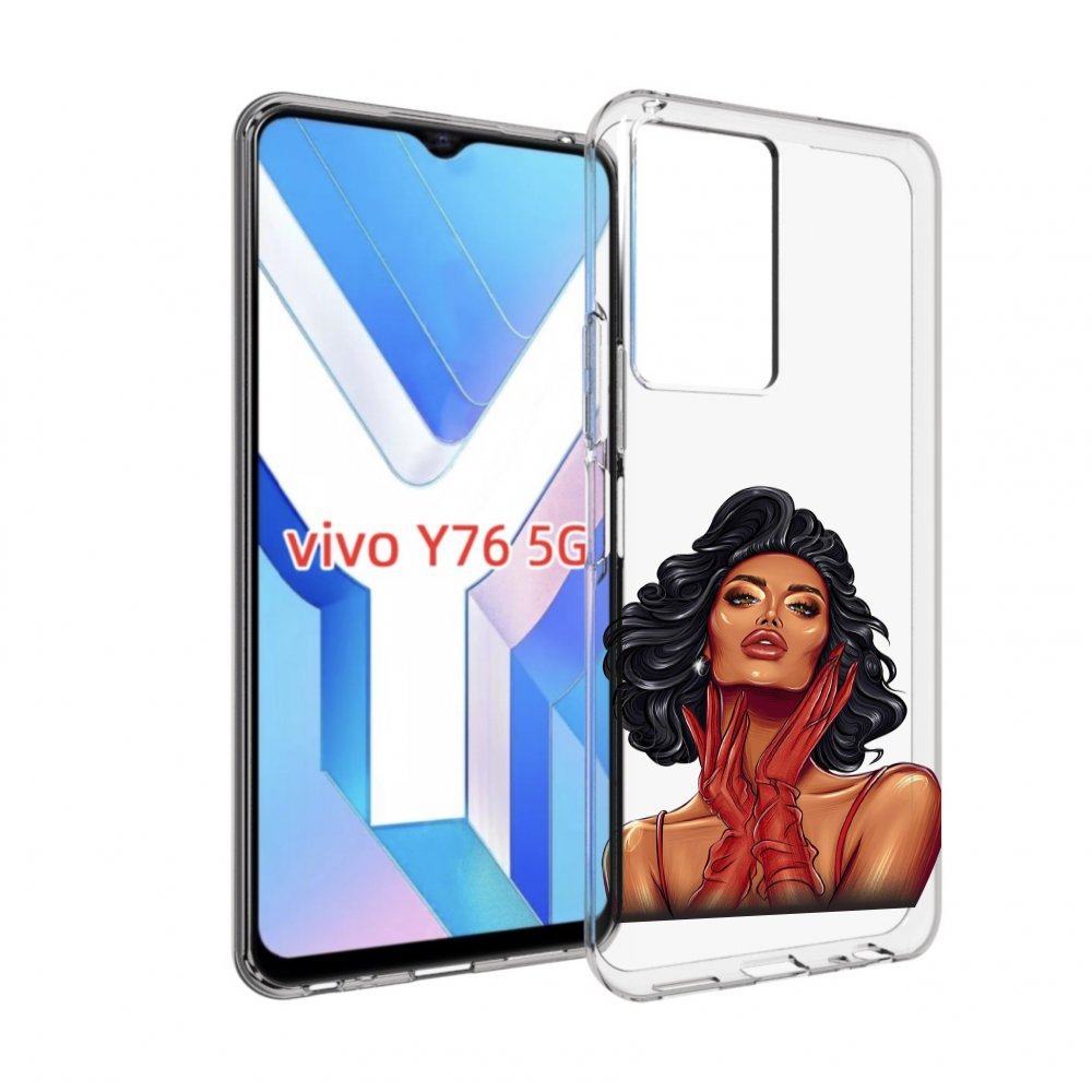 

Чехол MyPads мулатка-в-перчатках женский для Vivo Y76 5G, Прозрачный, Tocco