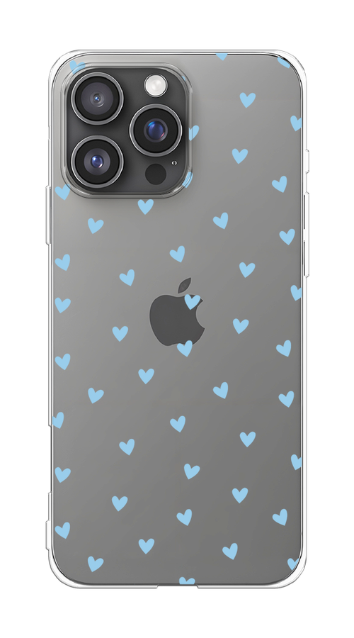 

Чехол на Apple iPhone 16 Pro Max "Голубые сердечки паттерн", Голубой;прозрачный, 16350-1