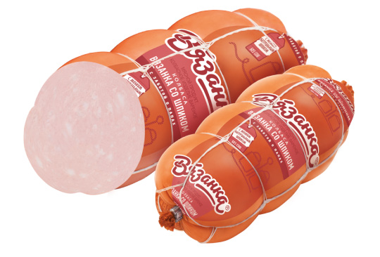 

Колбаса Вязанка со шпиком вареная +-1 кг