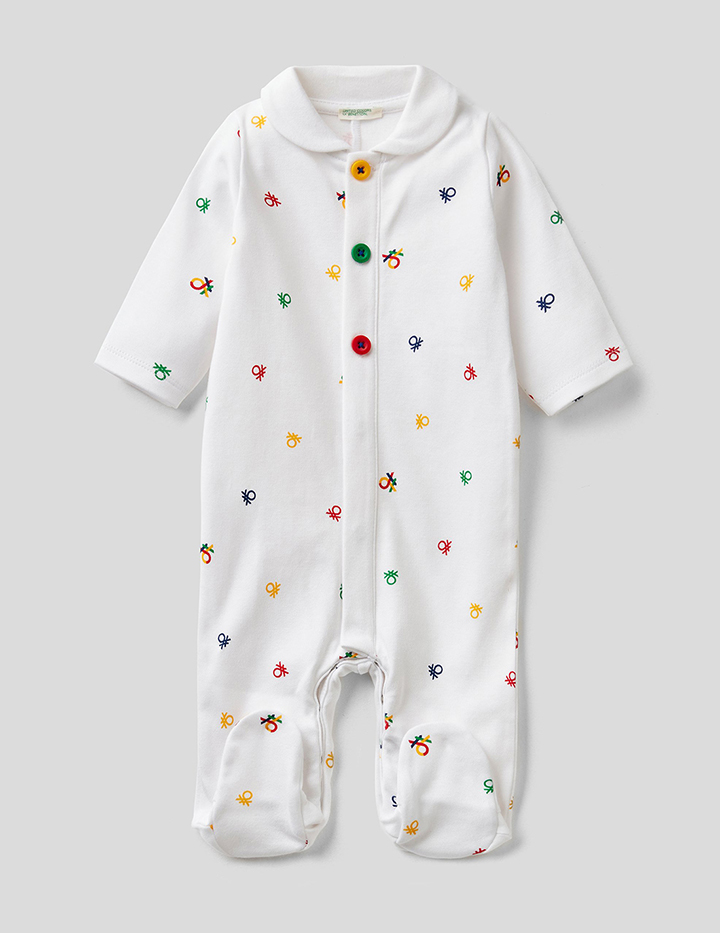 

Комбинезон для девочек Benetton цв. белый р.56, 21A_3W8L0T232