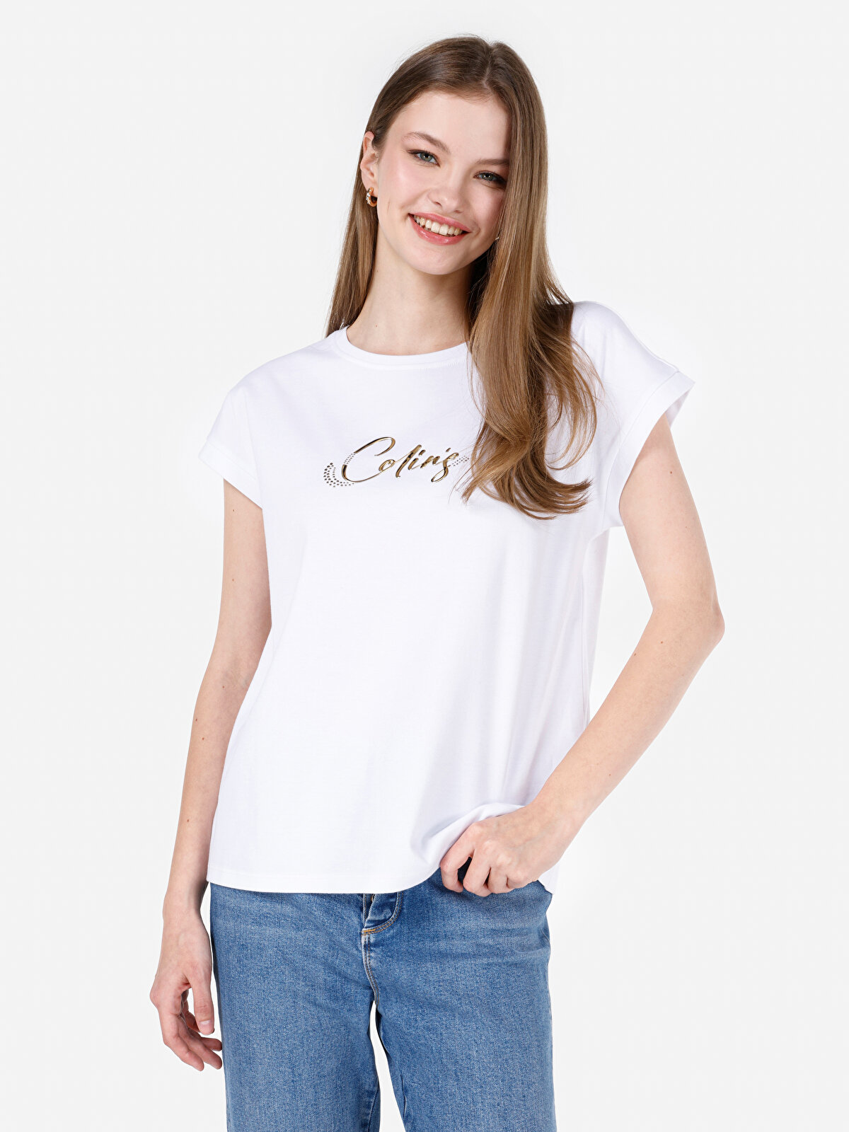 

Футболка женская Colin's CL1068731 белая S, Белый, CL1068731