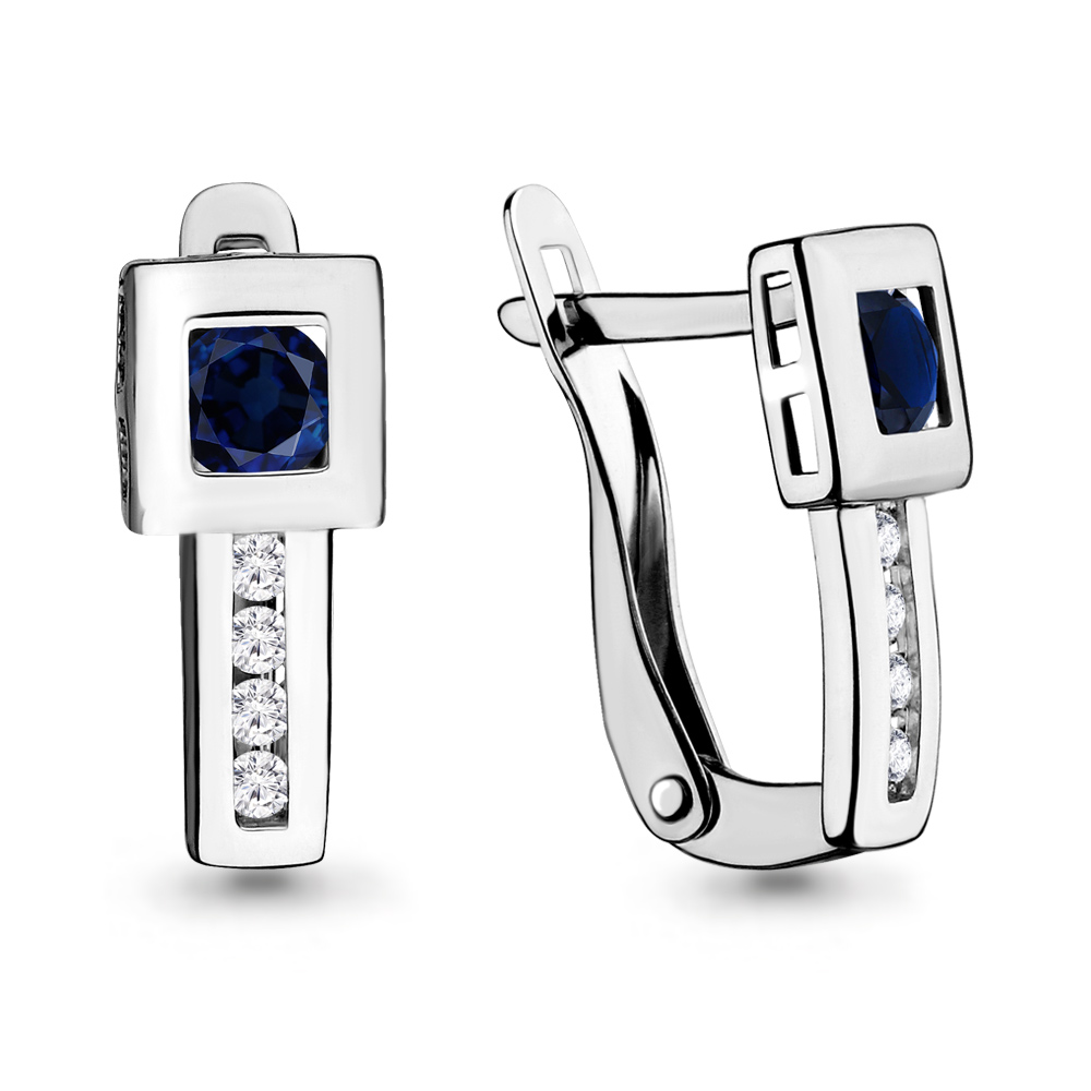 

Серьги из серебра с фианитом Aquamarine 46106Н_925_р, 46106Н_925_р